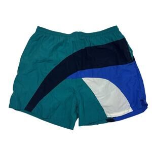 Vintage 90s Natural Life Colorblock Mens XL Swim Trunk Shorts Drawstring